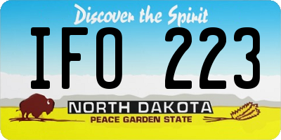 ND license plate IFO223