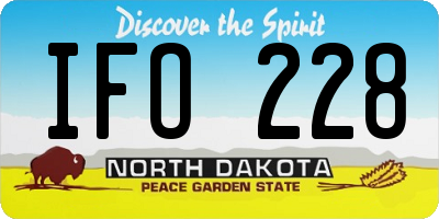 ND license plate IFO228