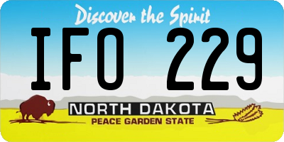 ND license plate IFO229