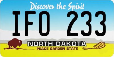 ND license plate IFO233