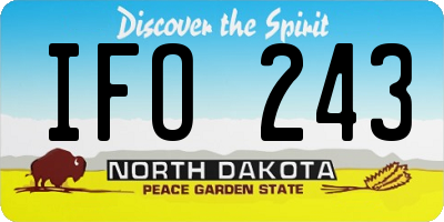 ND license plate IFO243