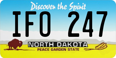 ND license plate IFO247