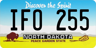 ND license plate IFO255