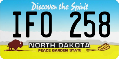 ND license plate IFO258