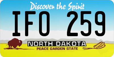 ND license plate IFO259