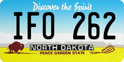 ND license plate IFO262