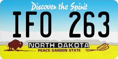 ND license plate IFO263