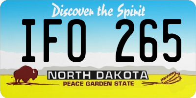 ND license plate IFO265