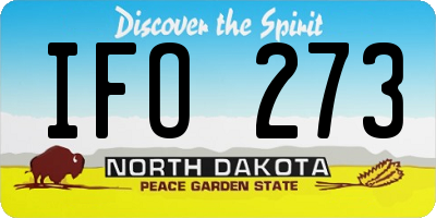 ND license plate IFO273