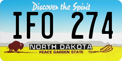 ND license plate IFO274