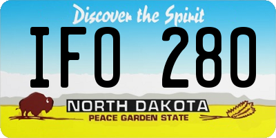 ND license plate IFO280