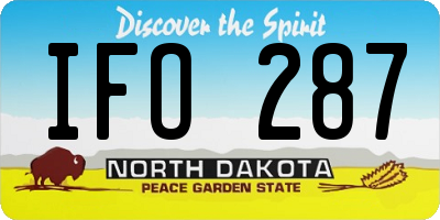 ND license plate IFO287