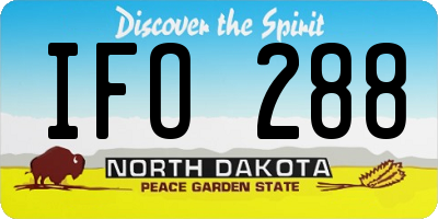 ND license plate IFO288