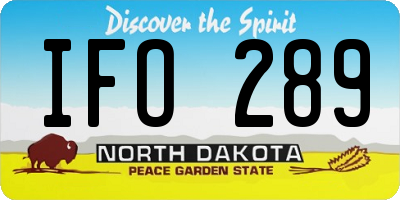 ND license plate IFO289