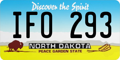 ND license plate IFO293