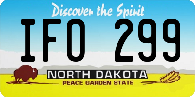 ND license plate IFO299