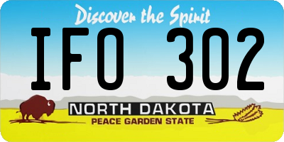 ND license plate IFO302