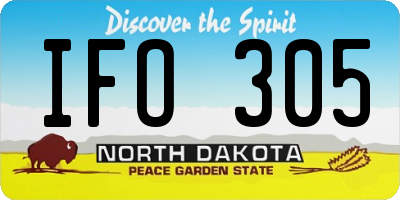 ND license plate IFO305