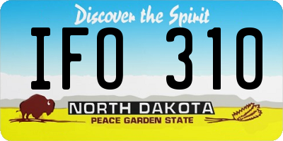 ND license plate IFO310