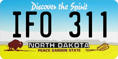ND license plate IFO311