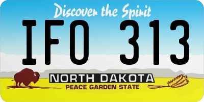 ND license plate IFO313