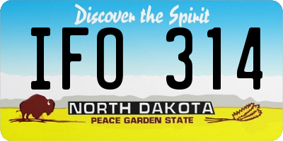 ND license plate IFO314