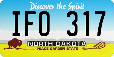 ND license plate IFO317