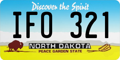 ND license plate IFO321