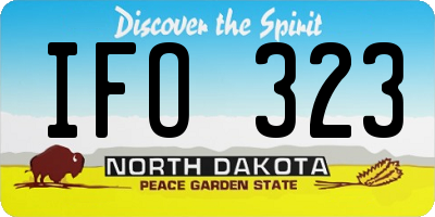 ND license plate IFO323