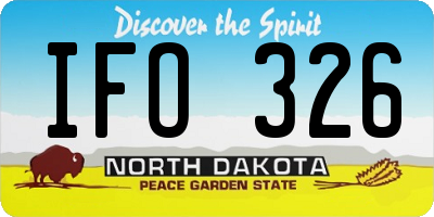 ND license plate IFO326
