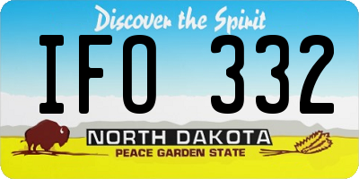 ND license plate IFO332