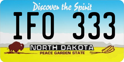 ND license plate IFO333
