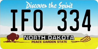 ND license plate IFO334