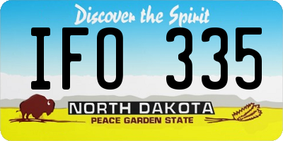 ND license plate IFO335