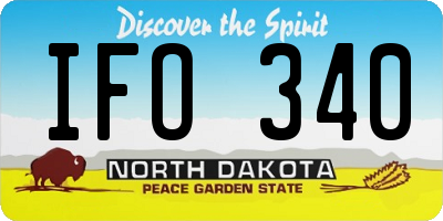ND license plate IFO340