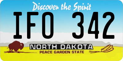 ND license plate IFO342