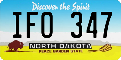 ND license plate IFO347