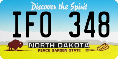 ND license plate IFO348