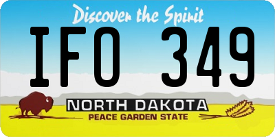 ND license plate IFO349