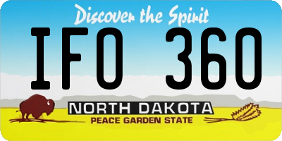 ND license plate IFO360