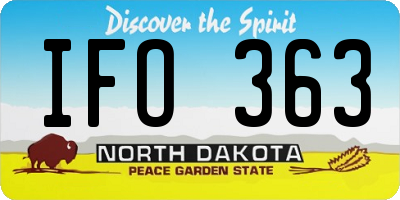 ND license plate IFO363