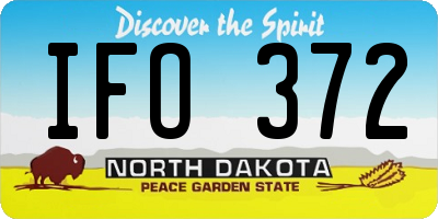 ND license plate IFO372