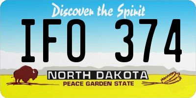 ND license plate IFO374