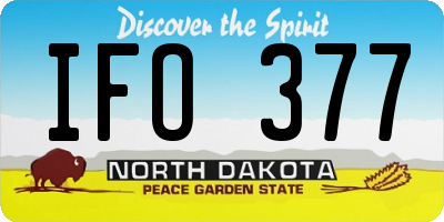 ND license plate IFO377