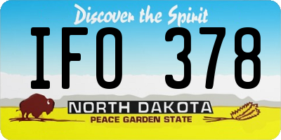ND license plate IFO378