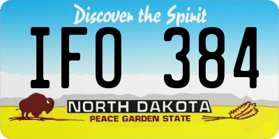 ND license plate IFO384