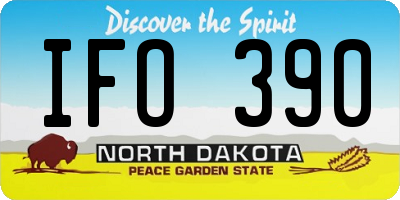 ND license plate IFO390
