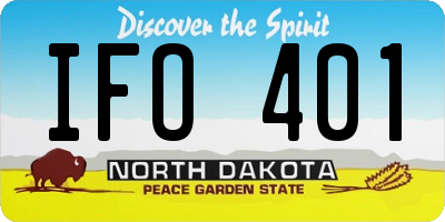 ND license plate IFO401