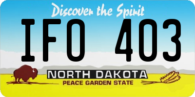 ND license plate IFO403