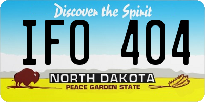 ND license plate IFO404